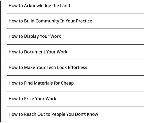 close up shot of a list of resources beginning with the phrase 'How to...'